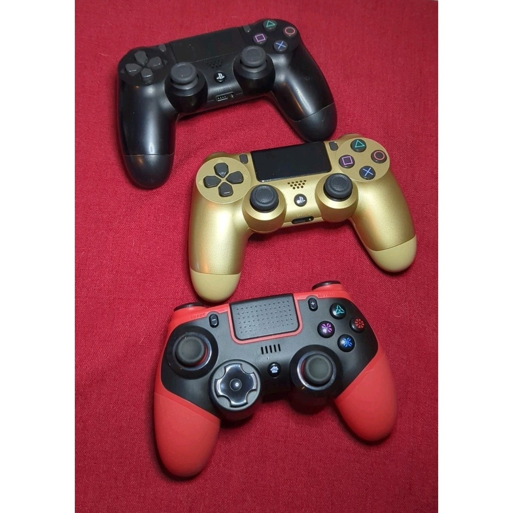 Sony DualShock 4 Wireless Controllers Touch Pad for PS4 Gold Black + 1 More